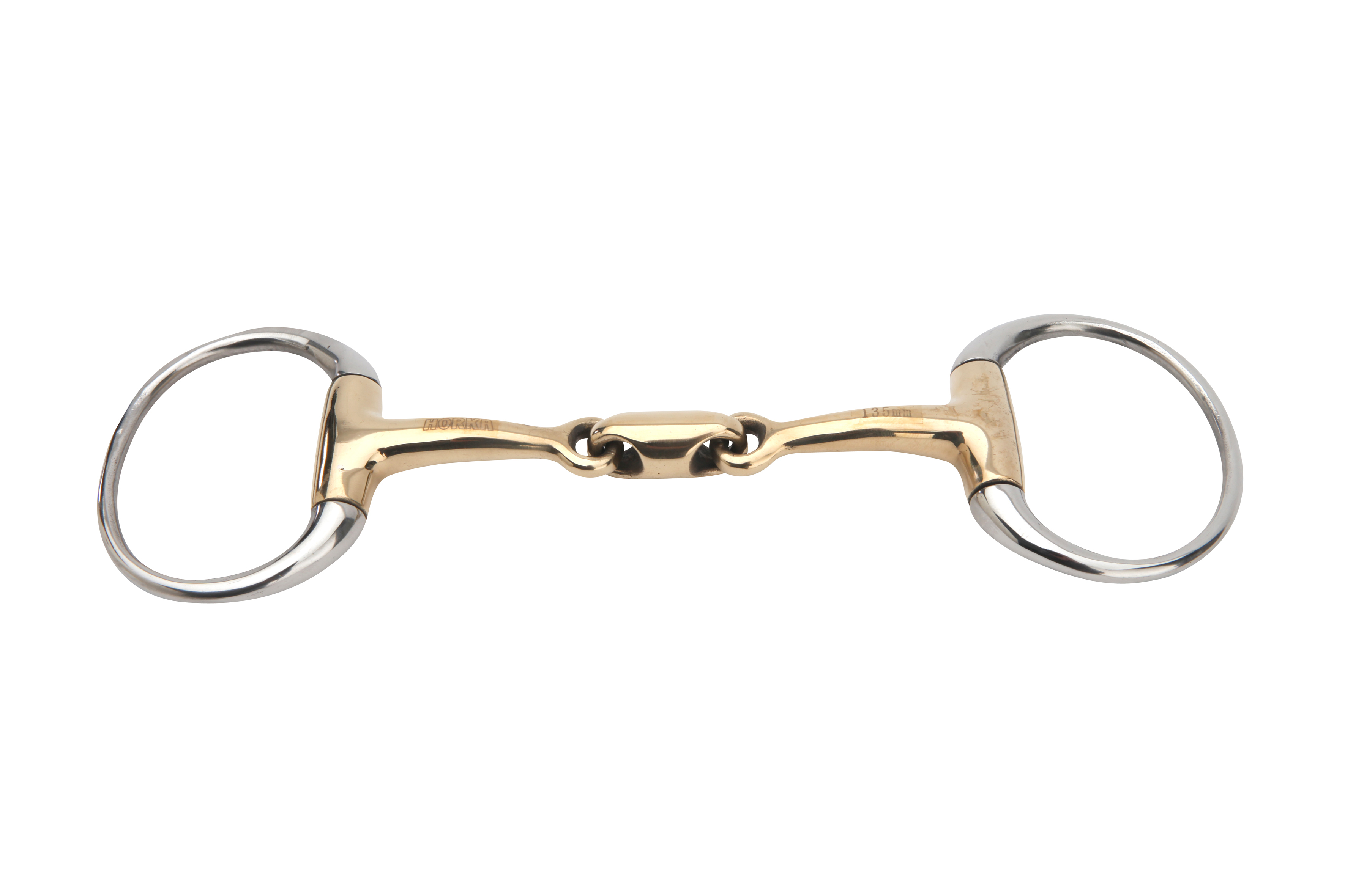 2x lomené olivové udidlo Horka Gold Brass 14 mm