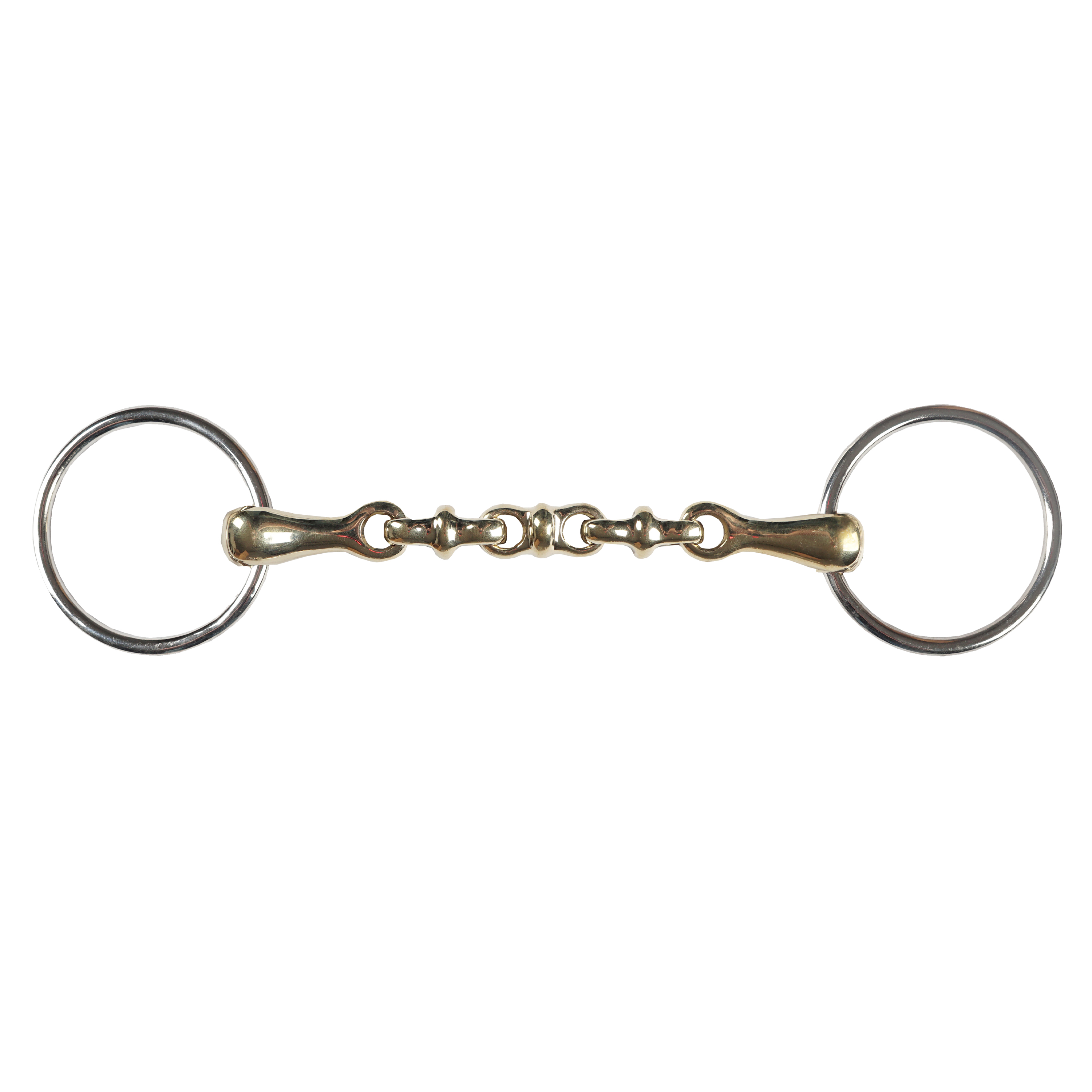 2x lomené udidlo Waterford Horka Gold Brass 18 mm