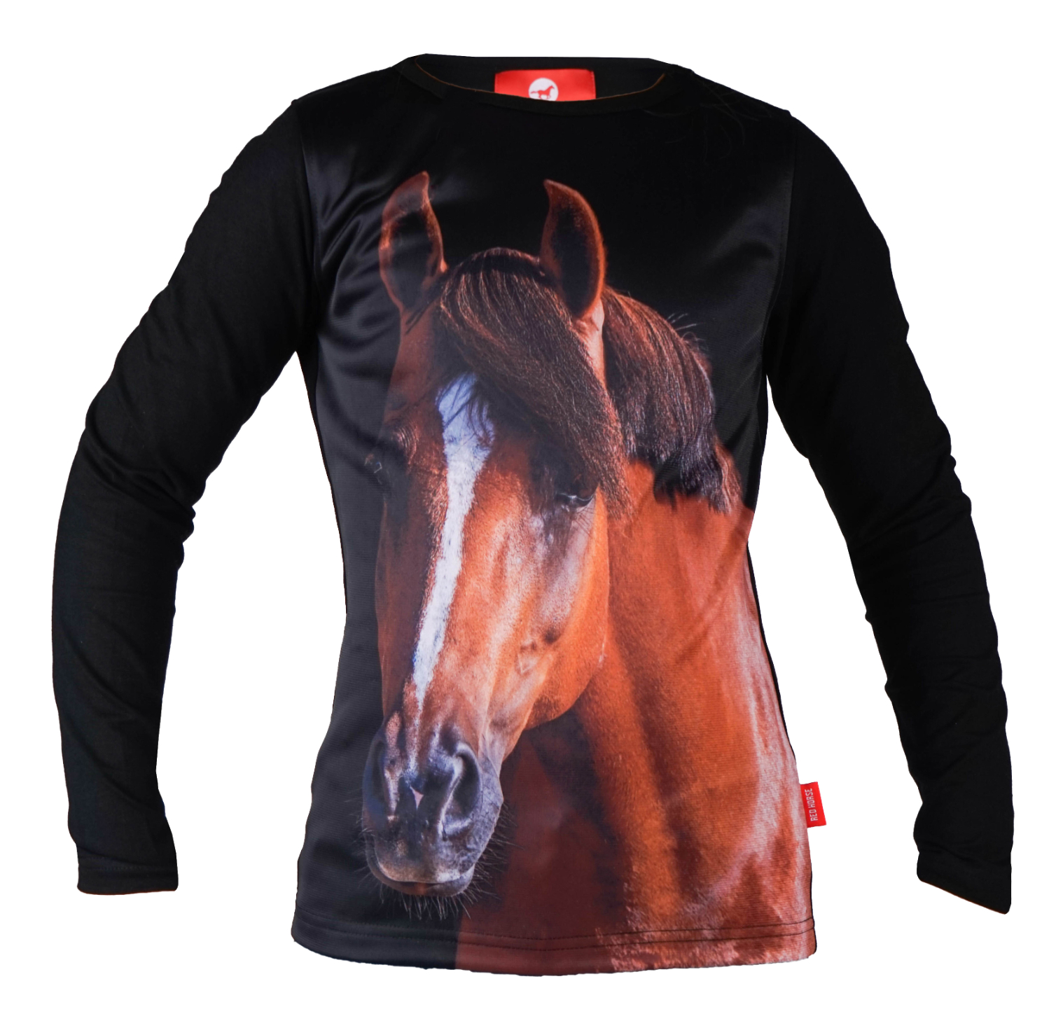Dětské tričko s dlouhým rukávem Red Horse Pixel