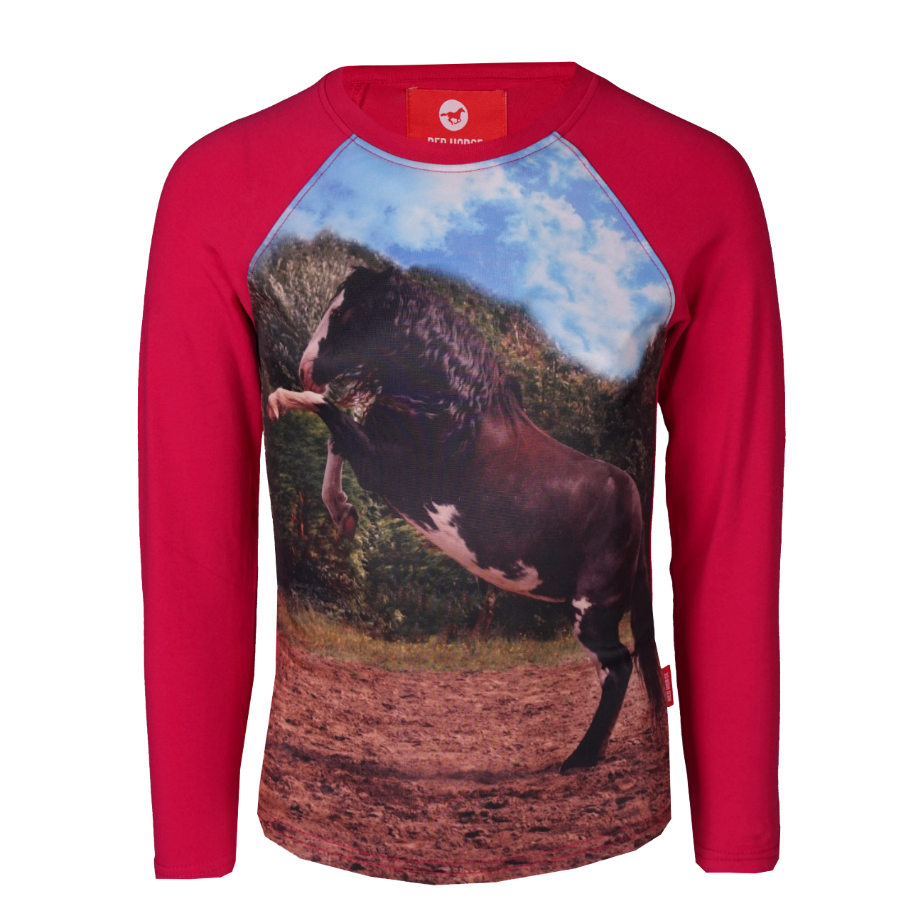 Dětské tričko s dlouhým rukávem Red Horse Pixel